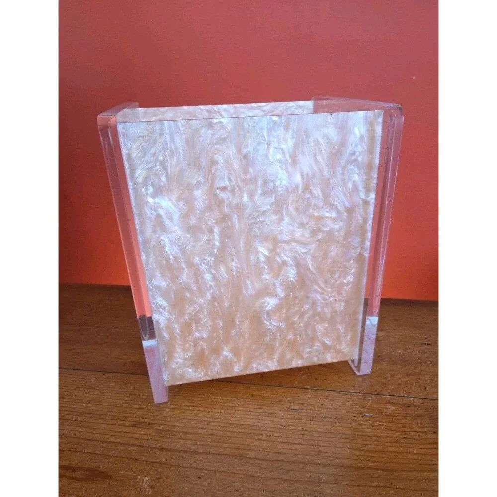 Vtg L & R Enterprises Lucite Light Trash Waste Container Made In CA USA